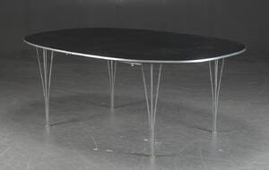Piet Hein Bruno Mathsson. Super Elipse spisebord, sort 3
