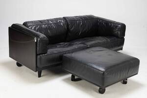 Pierluigi Cerri for Poltrona Frau Tre-pers. sofa samt puf model Twice 2