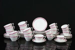 TEGODS, 12 st, kaffegods, 10 st, tre extra fat, assietter, 10 st, Upsala Ekeby Karlskrona