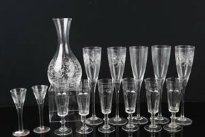 SNAPSGLAS, 2 st, reijmyre, karaff, champagneglas, 5 st, samt vinglas, 6 st