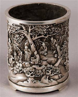 Bronzegefäß, Pinselbecher, China, frühes 20. Jhd.