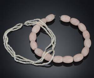 Ole Lynggaard. To stenkæder med rosa kvarts og labradorit2