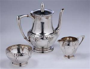 E.L. Weimann, København. Skønvirke kaffesæt af sølv, anno 1906 3