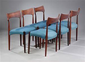 Bernhard Pedersen søn. Spisestole, palisander. 6