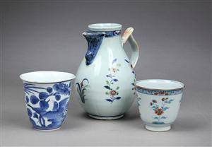 Tre dele kinesisk porcelæn, 1700-1800-tallet