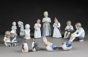 Royal Copenhagen og Bing Grøndahl, en samling figurer af porcelæn. 13