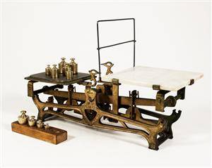 Våg med vikter, Lindells, Jönköping Sverige, 1900-talets början