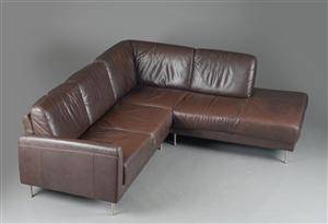 Hjørnesofa betrukket med læder, Ikea Stockholm-serien 3