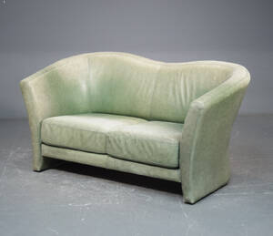 Stouby, 2-pers. sofa, grønt skind