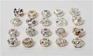 20 Charlotte Borgen beads Charms af sterling sølv med Cubic Zirkonia 20