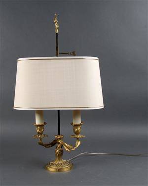 Bouillotte lampe af forgyldt bronce, 1900-tallets første halvdel