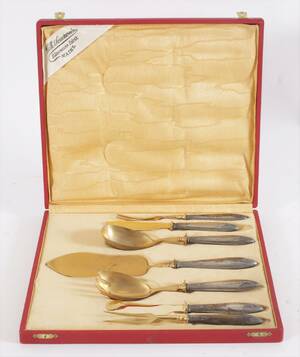 Serveringsbestick 7 delar, Tyskland, silver, 1900-talets början