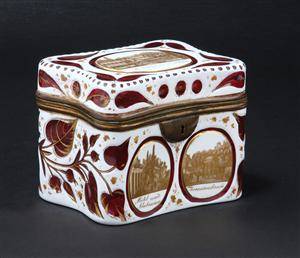 Biedermeier sukkerskrin af glas ca. 1840