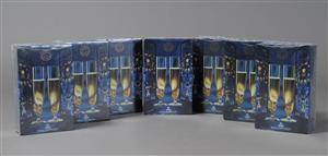 Royal Copenhagen. Darryle Hinz. Neptun. 14 Millenium champagneglas i org emb. 14