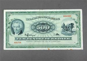 Danmark. 500 kr 1967 PLOVMAND, Sieg 138, DOP 147, Pick 47