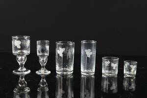 GLASSERVIS, 6 strl, 97 delar, Swedish Old, Reijmyre