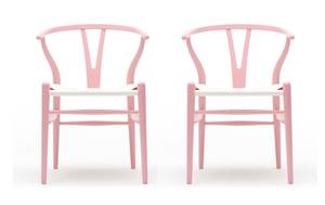 Hans J. Wegner 1914-2007. Sæt lyserøde Y-stole 2