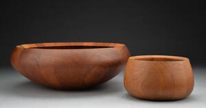 Jens Harald Quistgaard for Dansk Design. Skål og fad af teaktræ2