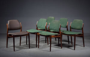 Arne Vodder, seks stole af palisander, model 62 S 6