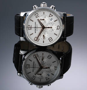 Montblanc Timewalker Chronograph. Herreur i stål med sølvfarvet skive, 2010erne