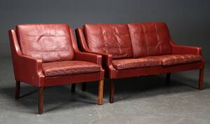 Georg Thams. To-pers. sofa og lænestol, læder 2