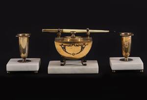 Skrivbordsuppsats 3 delar, silver, C.G.Hallberg, 1929