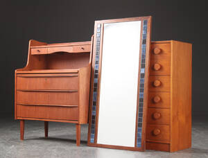 Kommode, chatol samt spejl, teak og palisander, 1960erne 3