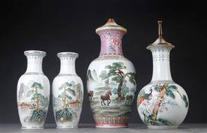 Fire dele kinesisk porcelæn 4