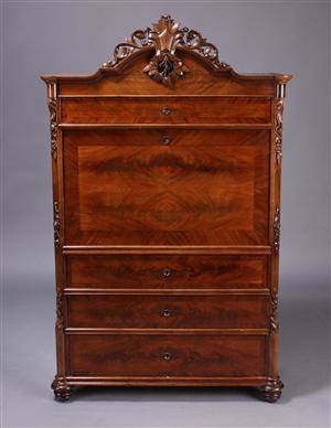 Svensk nyrococo sekretær, mahogny