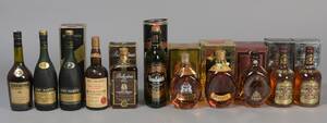 Samling whisky cognac bl.a. JF Martell VS Cognac m.m. 11