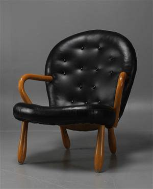 Fåtölj modell Muslinge Clam Chair, tillskriven Philip Arctander