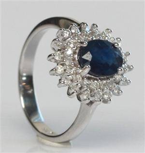 Safir- og brillantring