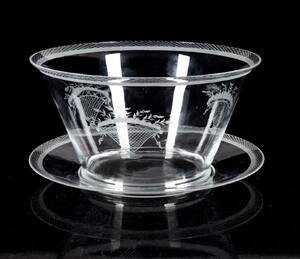 Edward Hald 1883-1980 Korg Skål med Fat Glas