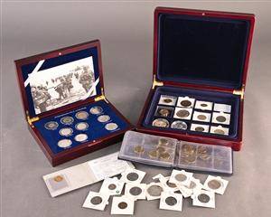 Samling mønter og medaljer