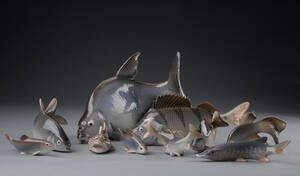BG samt Royal Copenhagen, samling porcelænsfigurer i form af fisk 10
