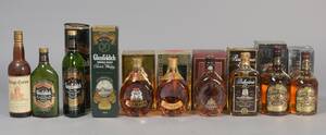 Samling whisky bl.a. Kings Crown Finest Scotch Whiskey m.m. 10