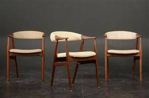 Boltinge stolefabrik Tre stole af teak uld 3