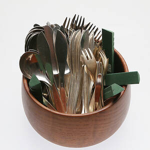 BESTICK, stor mängd, mest WMF, SKÅL, teak, 1900-tal.