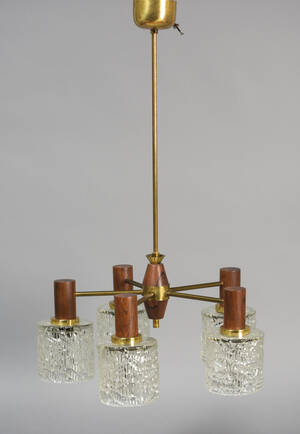 Lysekrone, palisander glas, 1900-tallets 2. halvdel