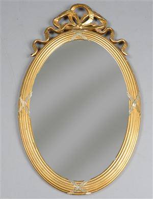 Ovalt spejl, forgyldt ramme, 1900-tallet