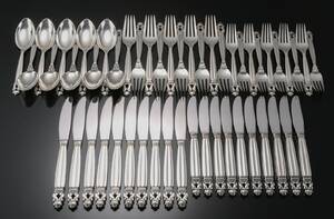 Johan Rohde for Georg Jensen. Kongemønster bestik af sterlingsølv 50