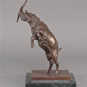 Vilhelm Bissen 1836 - 1913. Stenbuk, figur af bronze