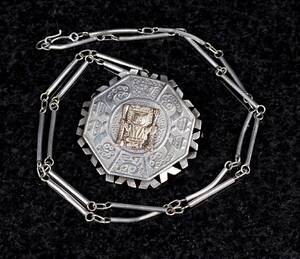 Brosch Hängsmycke 18K Guld 925 Silver Peru 1900-tal