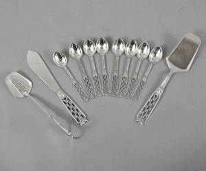 Silverbestick. Design Thore Eldh. prinsess. 11 delar.