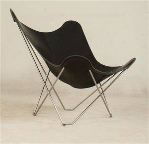 Juan Kurchan Jorge Ferrari Hardoy, Butterfly Chair Schmetterling Stuhl Modell Mariposa, für Cuero