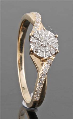 Diamond ring in gold approx.0.21ct. This lot has been put up for resale under the new lot no. 3417227