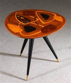 Bord med intarsia, SMI, 1950-tal