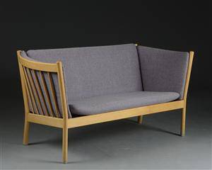 Erik Ole Jørgensen, to-pers. sofa, model J148, bøg og uld