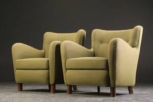 Fritz Hansen, tilskrevet. Par lænestole, 1940erne 2