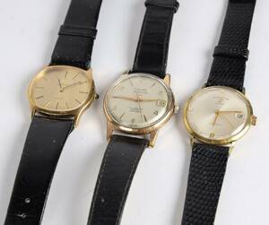 Favre Leuba, Certina og Cauny Tre vintage herrearmbåndsure 3
